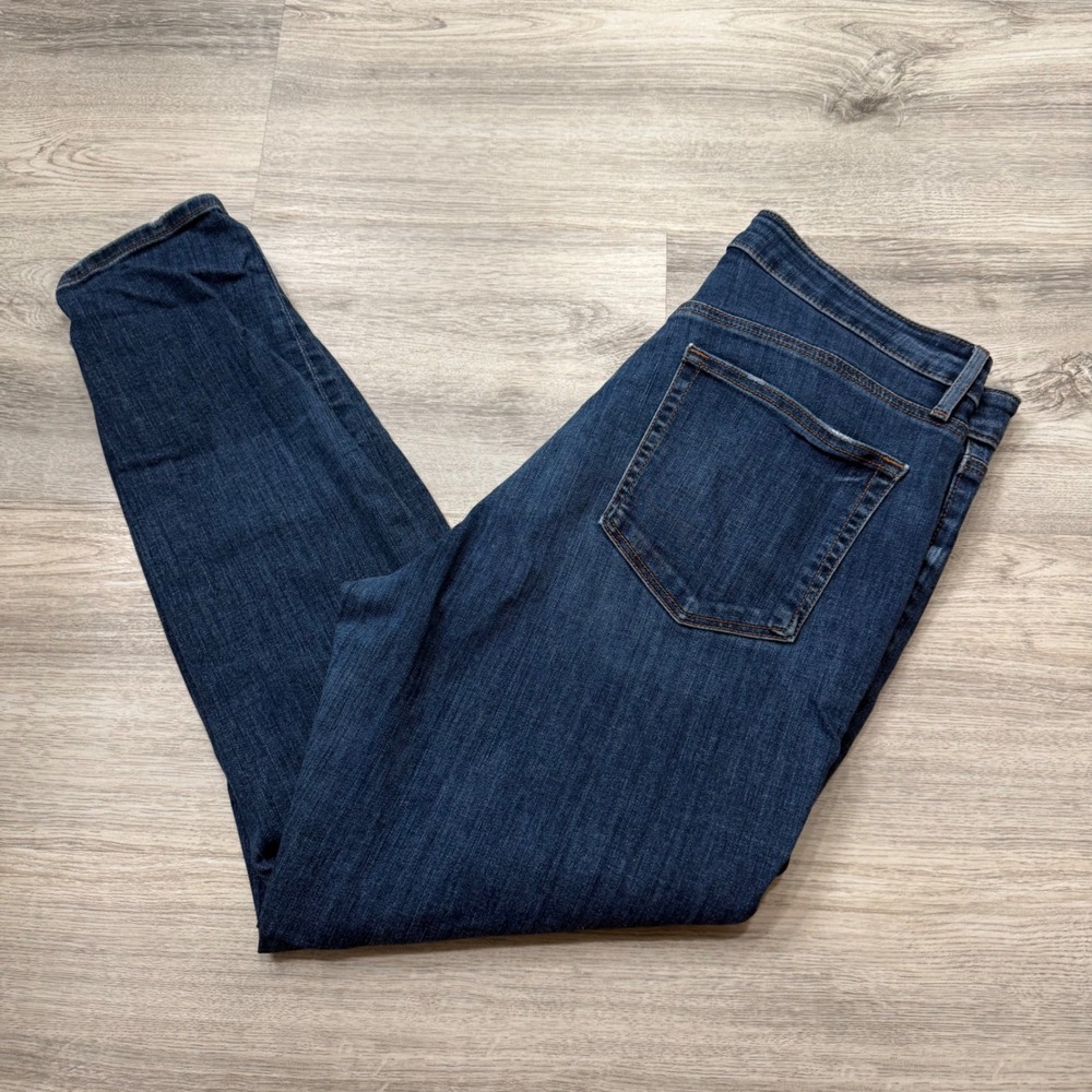 Loft Curvy High Waist Skinny Jeans Blue Denim Button Fly Size 31 12